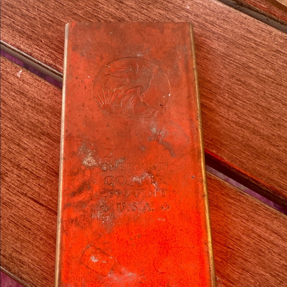 2011 one pound copper bullion bar